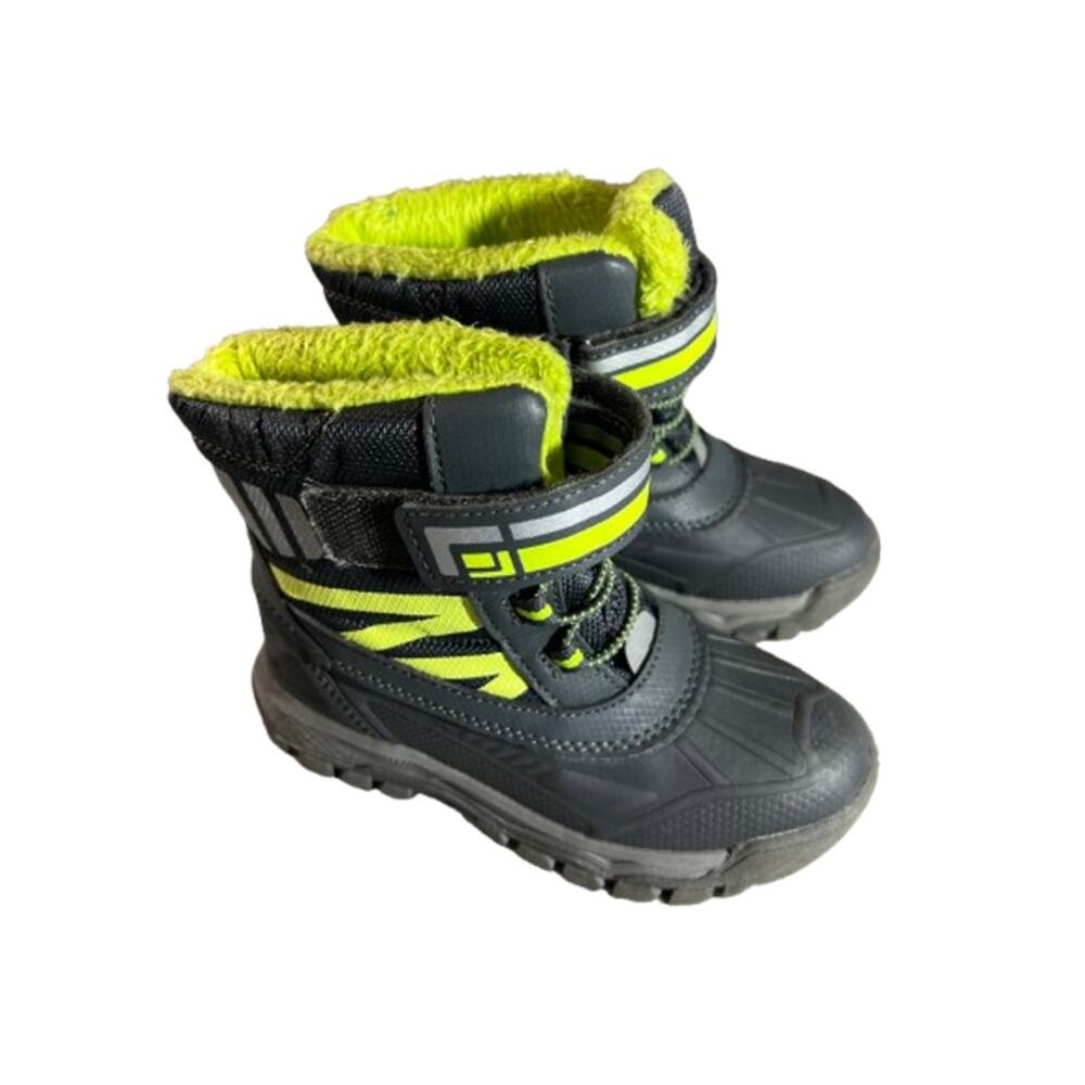 Lupilu charcoal grey neon yellow children's snow boots 11T